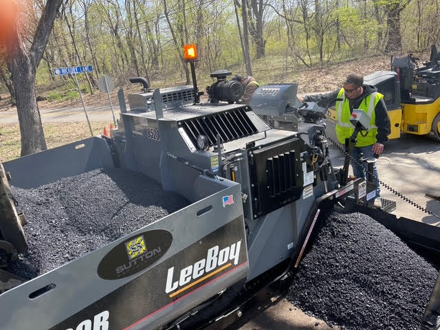 LeeBoy paver with asphalt